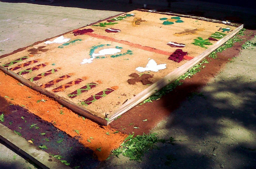 Alfombras en el carnaval del Magdalena