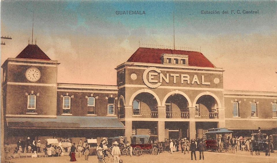 Recreación de la bella y primera estación Central de Guatemala  (Fotografías Antiguas de Guatemala - Aldo N. Bonilla)