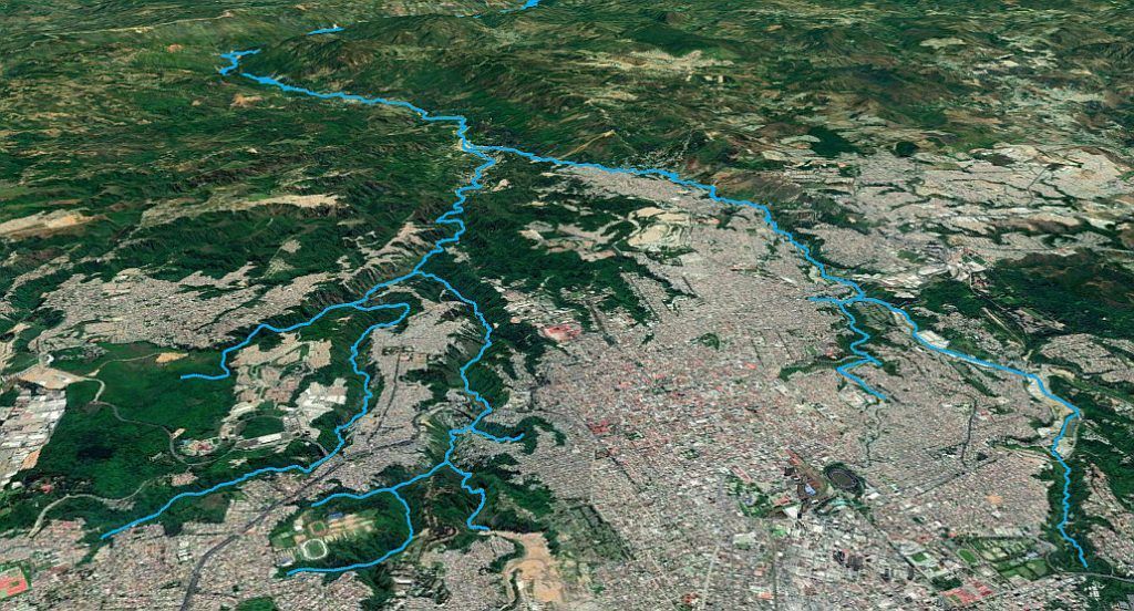 Cuencas hidrográficas de los ríos Las Vacas (izquierda) y rio Negro (derecha) en la Ciudad de Guatemala