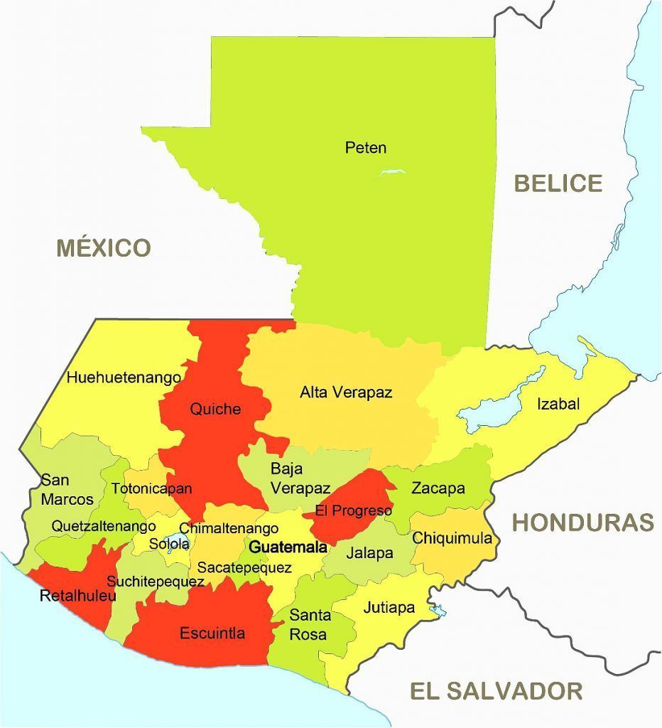 Quiché en el mapa departamental de Guatemala