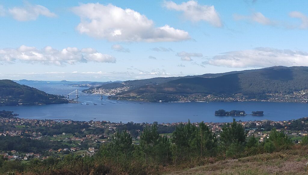 Vista de la ría de Vigo, desde el puerto de Castiñeira a Monte Espiño
